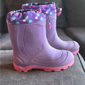 Kamik Purple Boots with Colorful Dots